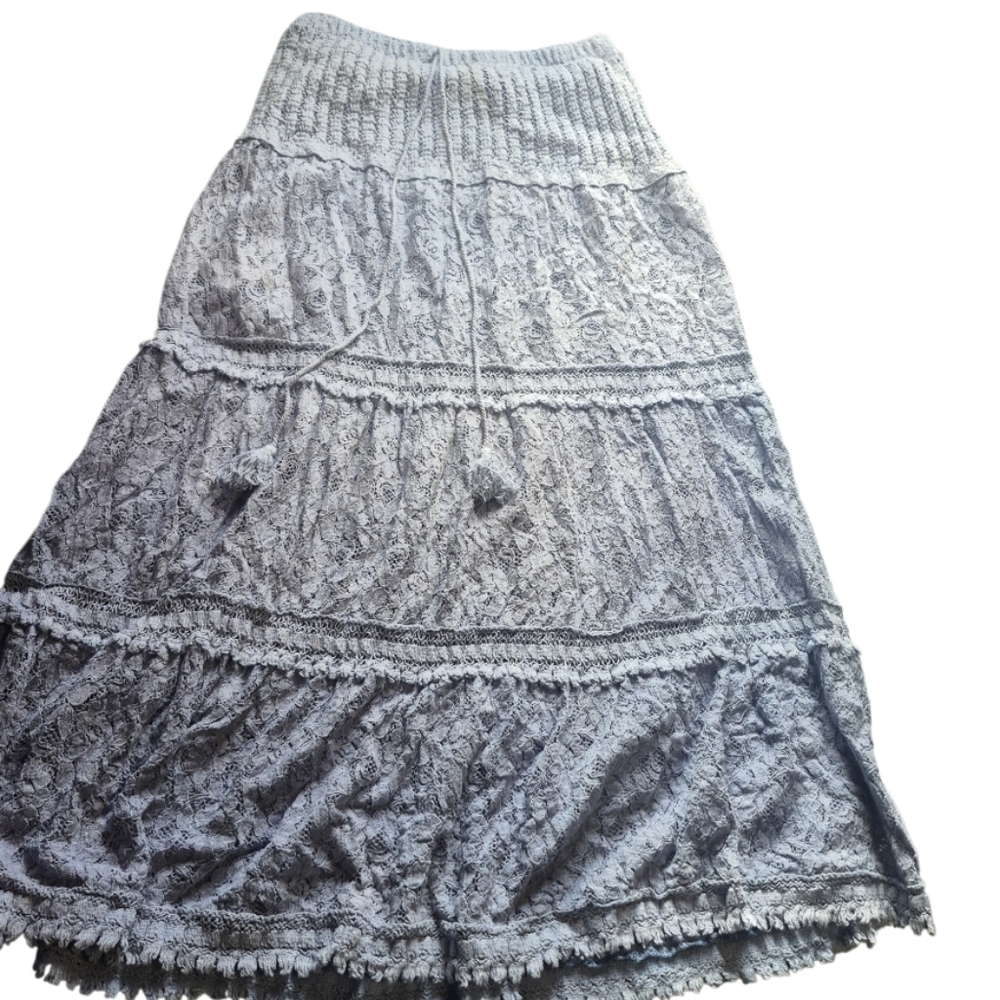Sacred Threads Lace Skirt in Light Blue